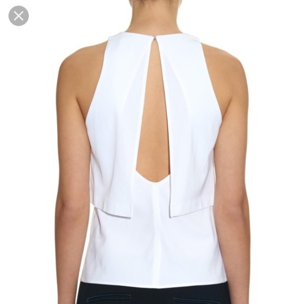 ALC white layered silk tank